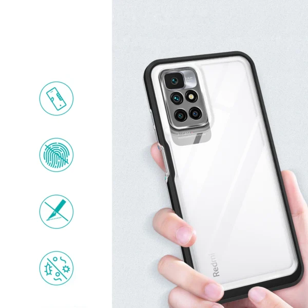 Clear 3in1 Case for Xiaomi Redmi 10 Frame Gel Cover Blackeng