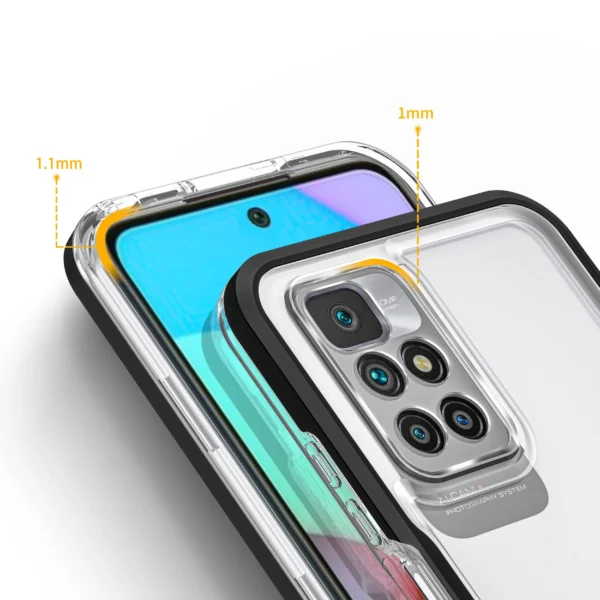 Clear 3in1 Case for Xiaomi Redmi 10 Frame Gel Cover Blackeng