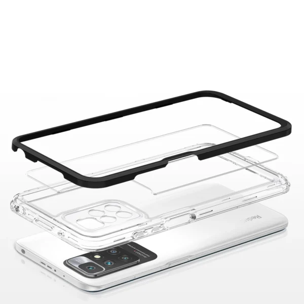 Clear 3in1 Case for Xiaomi Redmi 10 Frame Gel Cover Blackeng