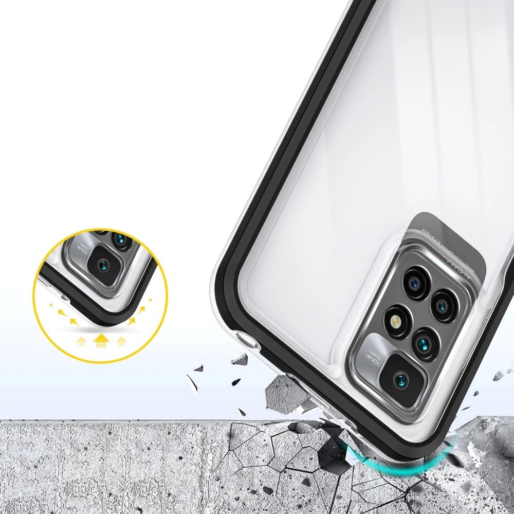 Clear 3in1 Case for Xiaomi Redmi 10 Frame Gel Cover Blackeng