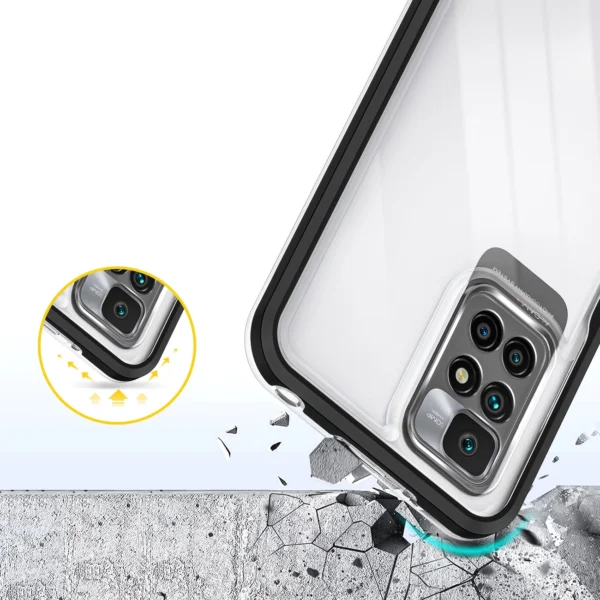 Clear 3in1 Case for Xiaomi Redmi 10 Frame Gel Cover Blackeng