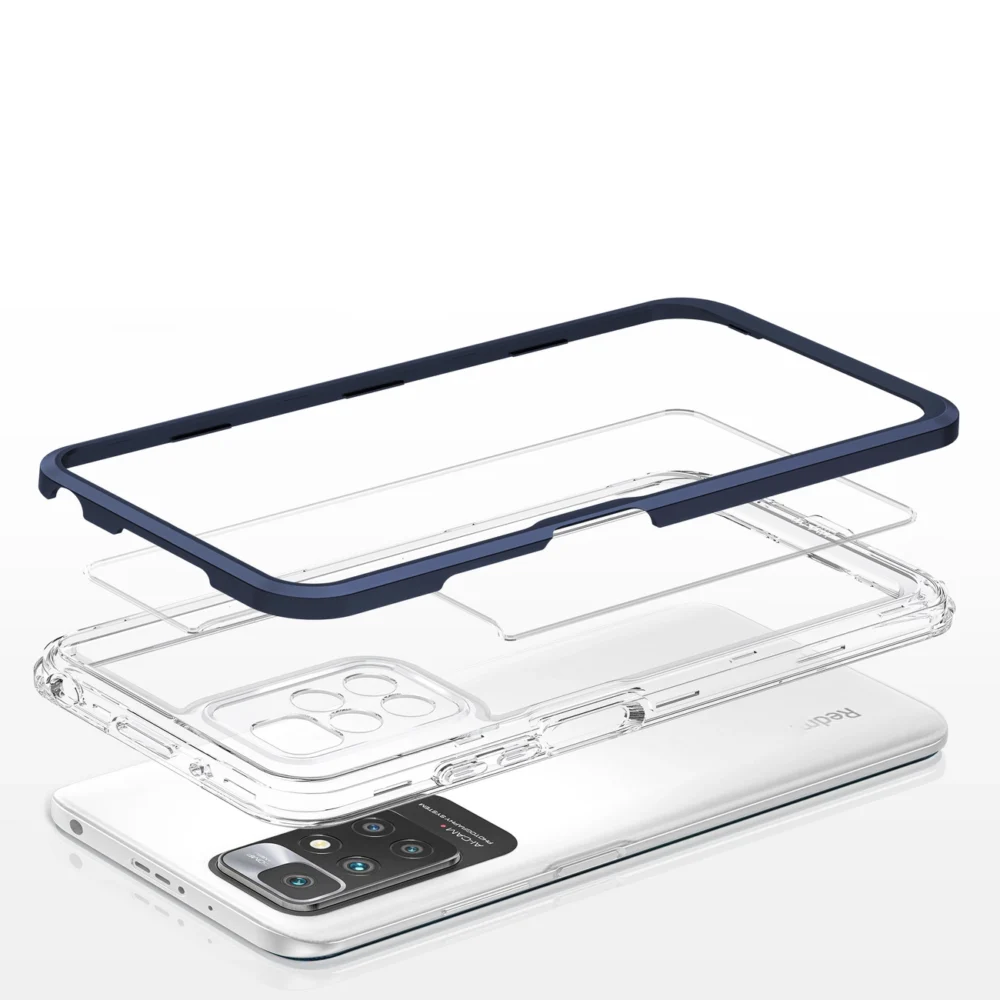 Clear 3in1 Case for Xiaomi Redmi 10 Frame Gel Cover Blueeng