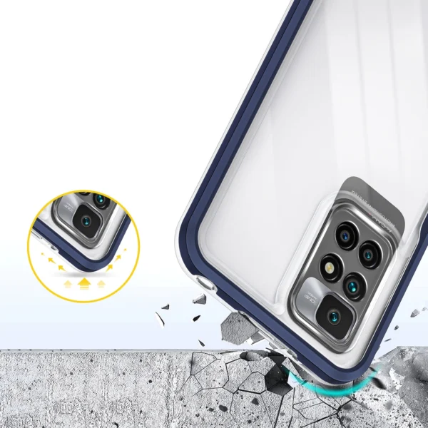 Clear 3in1 Case for Xiaomi Redmi 10 Frame Gel Cover Blueeng