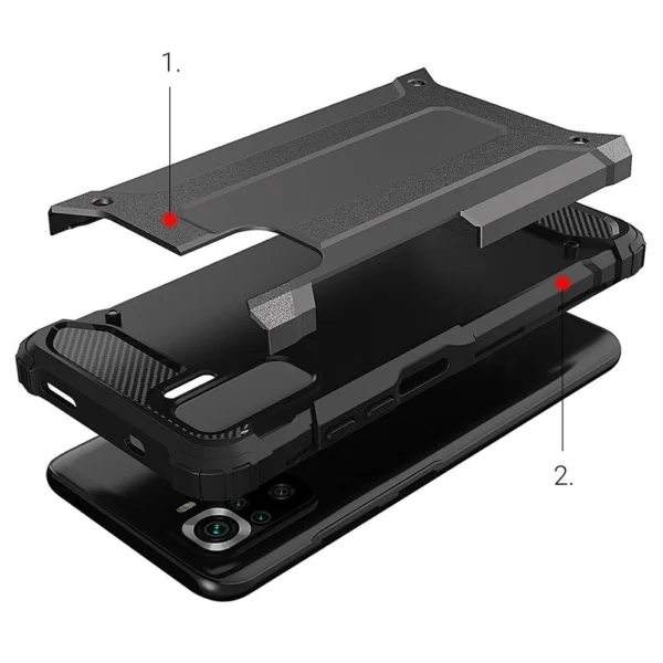 Hybrid Armor Case Tough Rugged Cover for Xiaomi Poco M4 Pro 5G blackeng