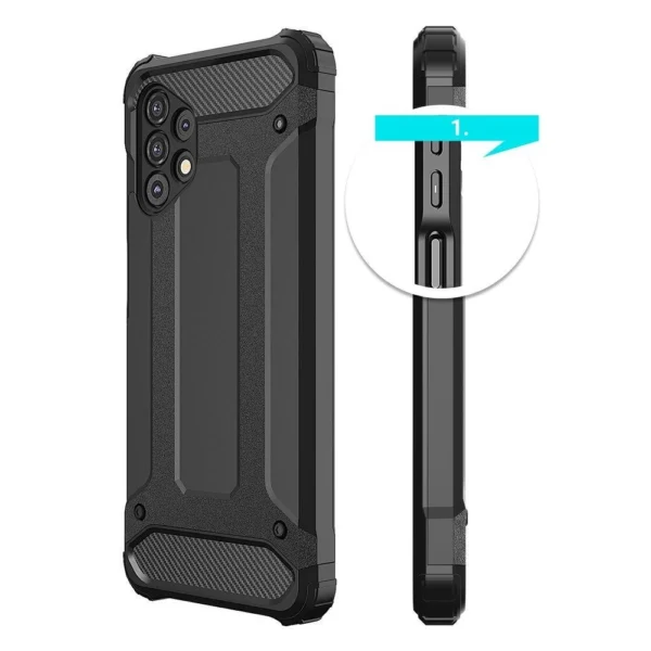 Hybrid Armor Case Tough Rugged Cover for Samsung Galaxy A73 blueeng