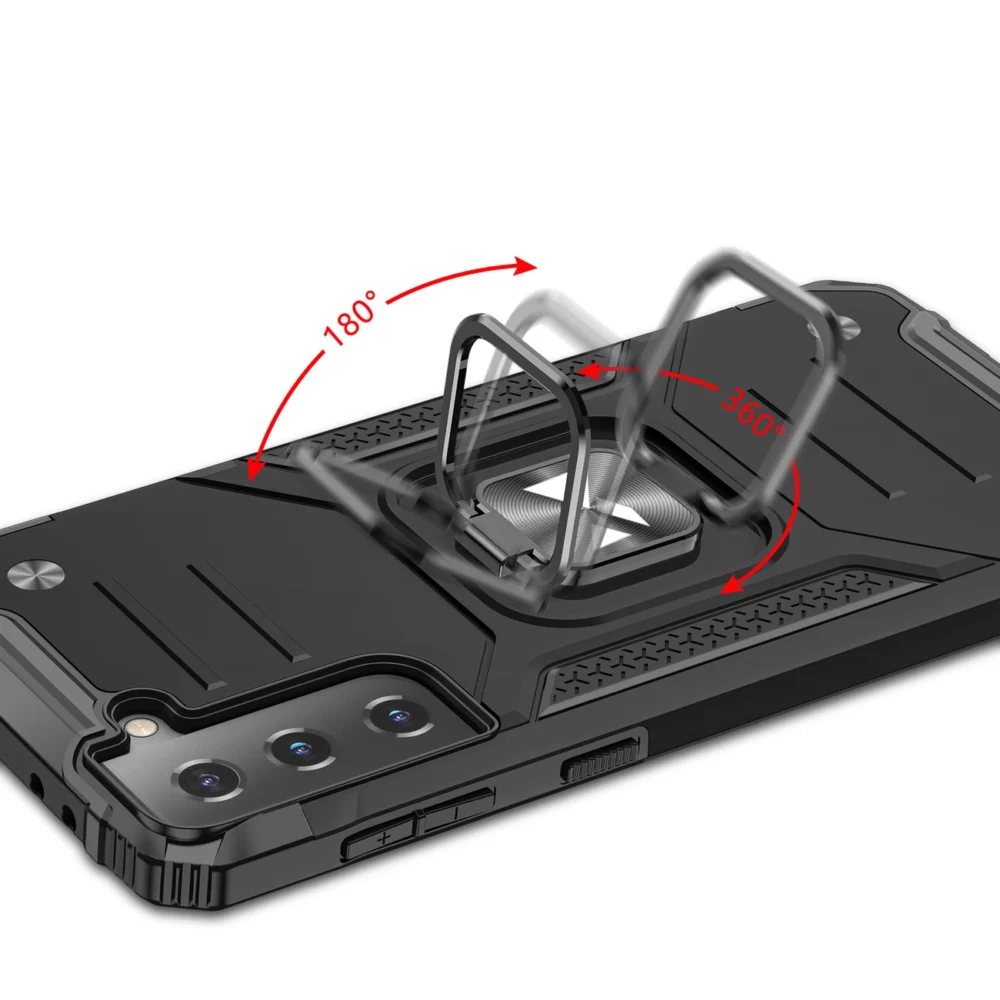 Wozinsky Ring Armor Tough Hybrid Case Cover + Magnetic Mount for Samsung Galaxy S22 + (S22 Plus) Blackeng