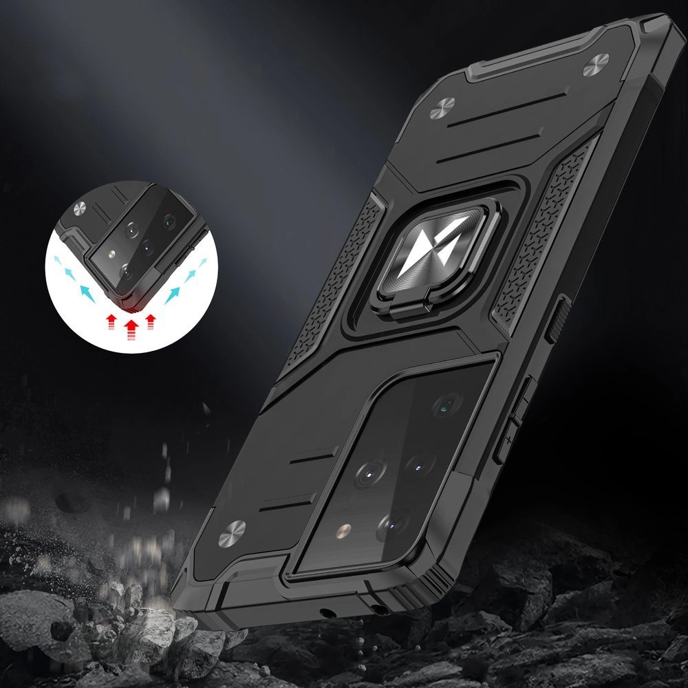 Wozinsky Ring Armor tough hybrid case cover + magnetic holder for Samsung Galaxy S22 Ultra redeng