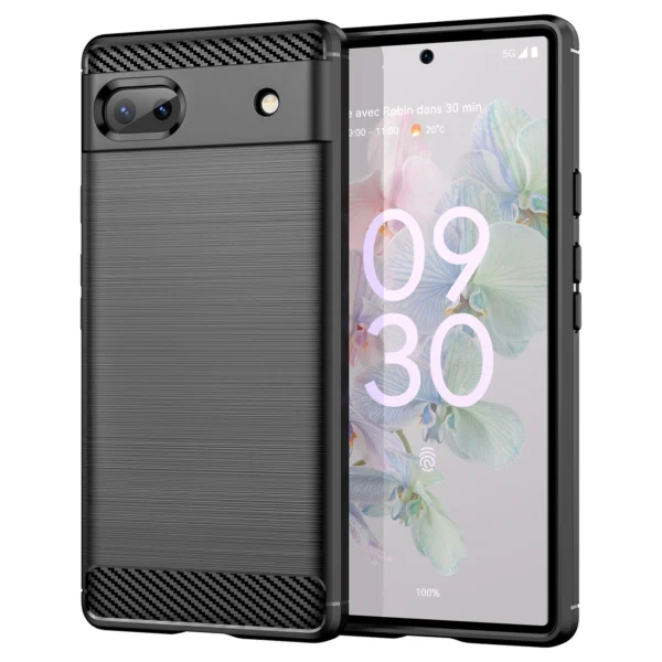 Carbon Case Flexible cover for Google Pixel 6a blackeng