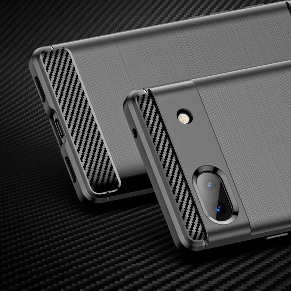 Carbon Case Flexible cover for Google Pixel 6a blackeng