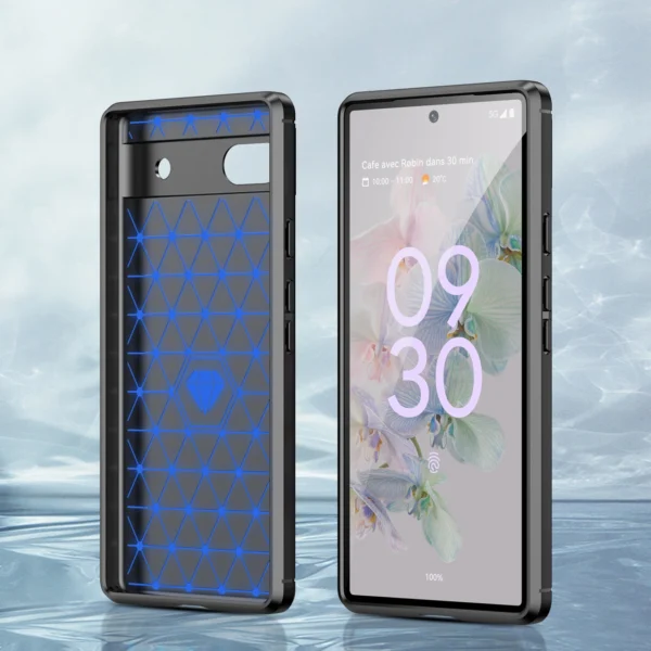 Carbon Case Flexible cover for Google Pixel 6a blackeng