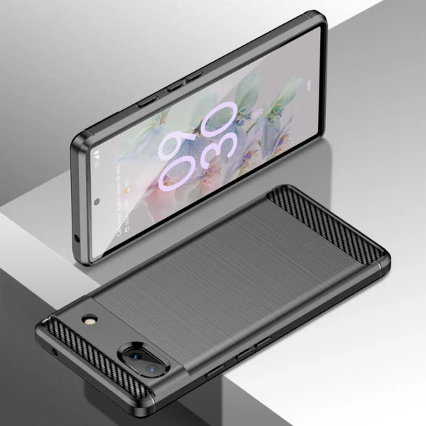 Carbon Case Flexible cover for Google Pixel 6a blackeng