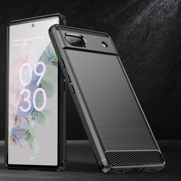 Carbon Case Flexible cover for Google Pixel 6a blackeng