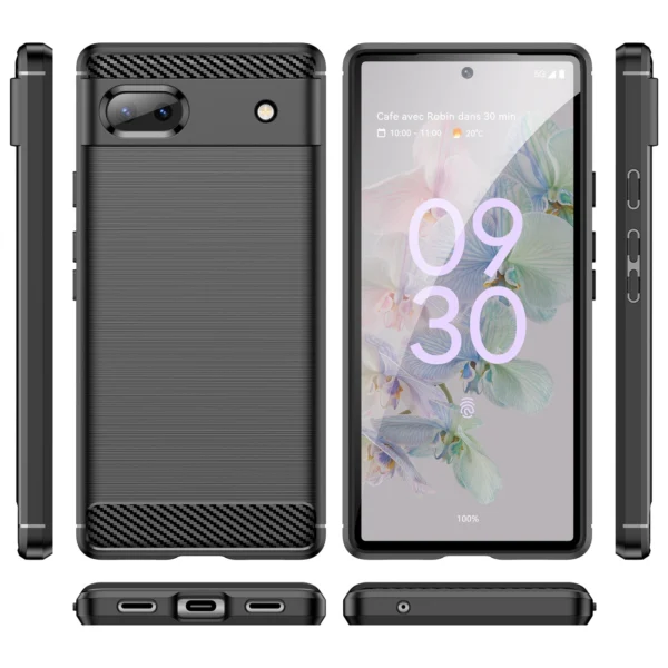 Carbon Case Flexible cover for Google Pixel 6a blackeng