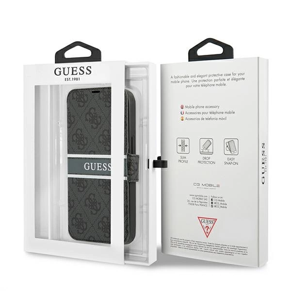 Guess GUBKP13X4GDGR iPhone 13 Pro Max 6,7" szary/grey book 4G Stripeeng