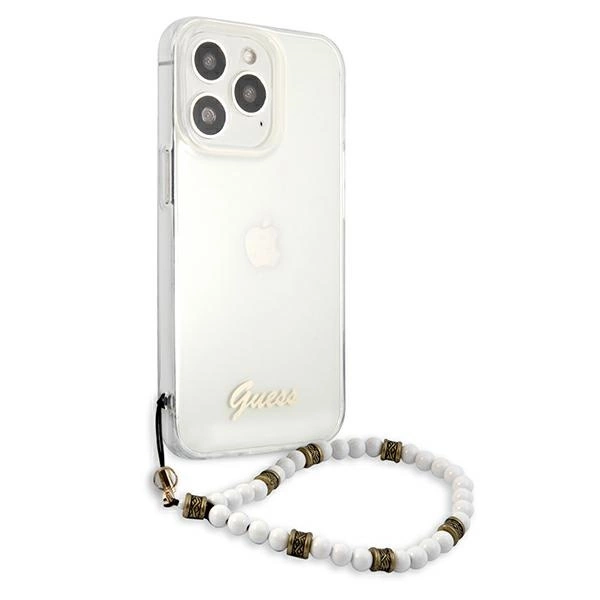 Guess GUHCP13LKPSWH iPhone 13 Pro / 13 6.1" Transparent Hardcase White Pearleng