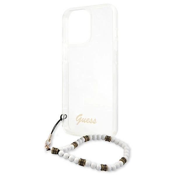 Guess GUHCP13LKPSWH iPhone 13 Pro / 13 6.1" Transparent Hardcase White Pearleng