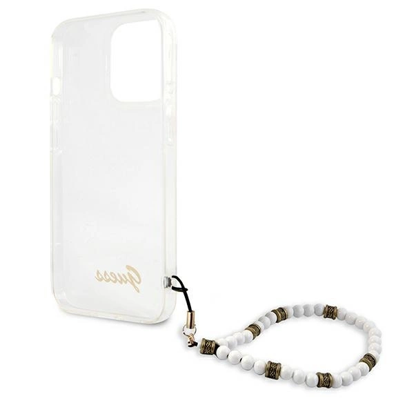 Guess GUHCP13LKPSWH iPhone 13 Pro / 13 6.1" Transparent Hardcase White Pearleng