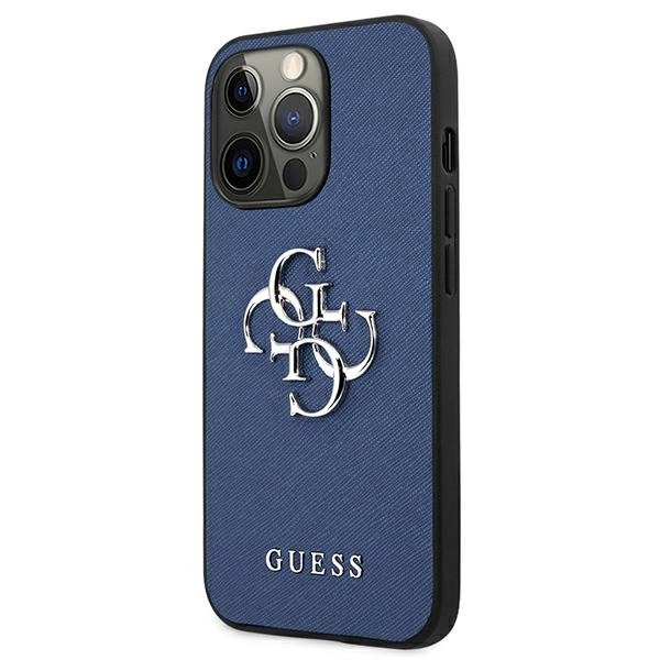 Guess GUHCP13LSA4GSBL iPhone 13 Pro / 13 6,1" niebieski/blue hardcase Saffiano 4G Metal Logoeng