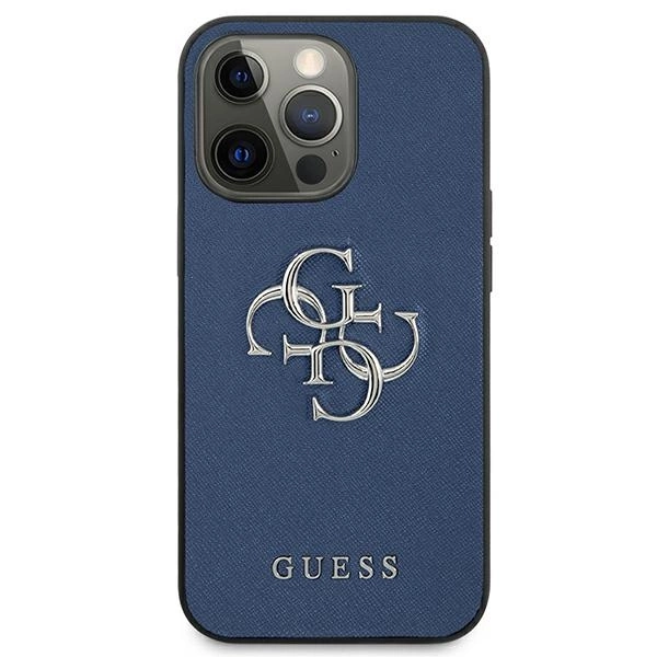 Guess GUHCP13LSA4GSBL iPhone 13 Pro / 13 6,1" niebieski/blue hardcase Saffiano 4G Metal Logoeng