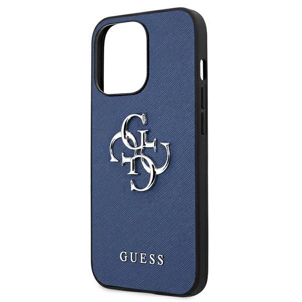 Guess GUHCP13LSA4GSBL iPhone 13 Pro / 13 6,1" niebieski/blue hardcase Saffiano 4G Metal Logoeng