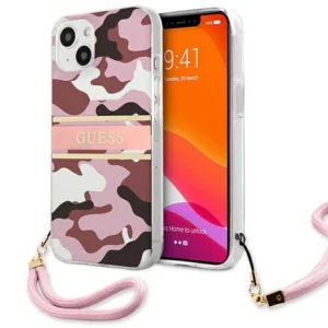 Guess GUHCP13MKCABPI iPhone 13 6.1" pink/pink hardcase Camo Strap Collectioneng