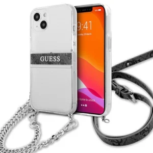Guess GUHCP13SKC4GBSI iPhone 13 mini 5.4" Transparent hardcase 4G Gray Strap Silver Chaineng