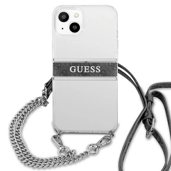Guess GUHCP13SKC4GBSI iPhone 13 mini 5.4" Transparent hardcase 4G Gray Strap Silver Chaineng