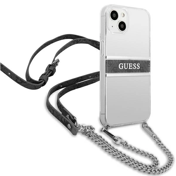Guess GUHCP13SKC4GBSI iPhone 13 mini 5.4" Transparent hardcase 4G Gray Strap Silver Chaineng