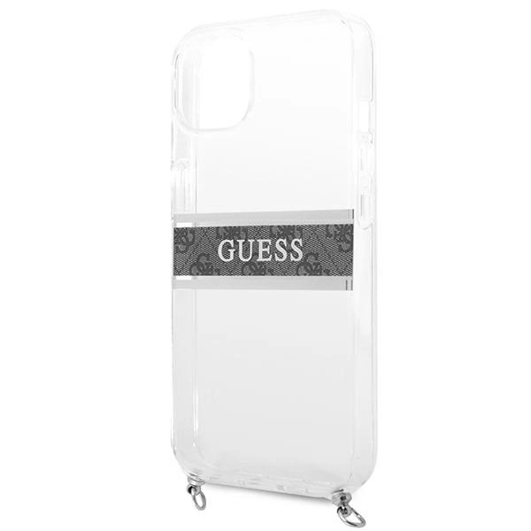 Guess GUHCP13SKC4GBSI iPhone 13 mini 5.4" Transparent hardcase 4G Gray Strap Silver Chaineng