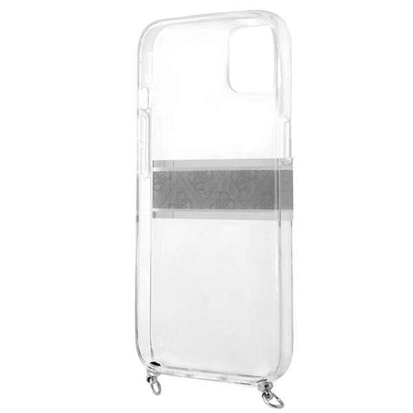 Guess GUHCP13SKC4GBSI iPhone 13 mini 5.4" Transparent hardcase 4G Gray Strap Silver Chaineng