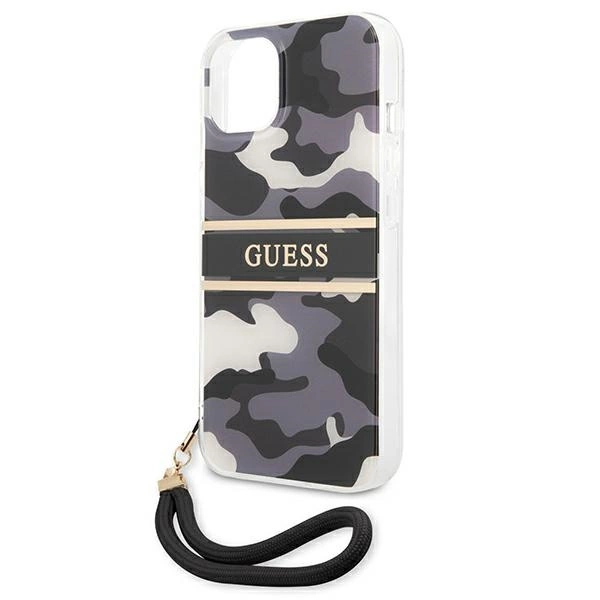 Guess GUHCP13SKCABBK iPhone 13 mini 5.4" black/black hardcase Camo Strap Collectioneng