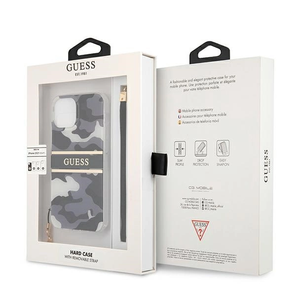 Guess GUHCP13SKCABBK iPhone 13 mini 5.4" black/black hardcase Camo Strap Collectioneng