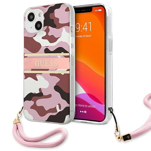 Guess GUHCP13SKCABPI iPhone 13 mini 5.4" pink/pink hardcase Camo Strap Collectioneng