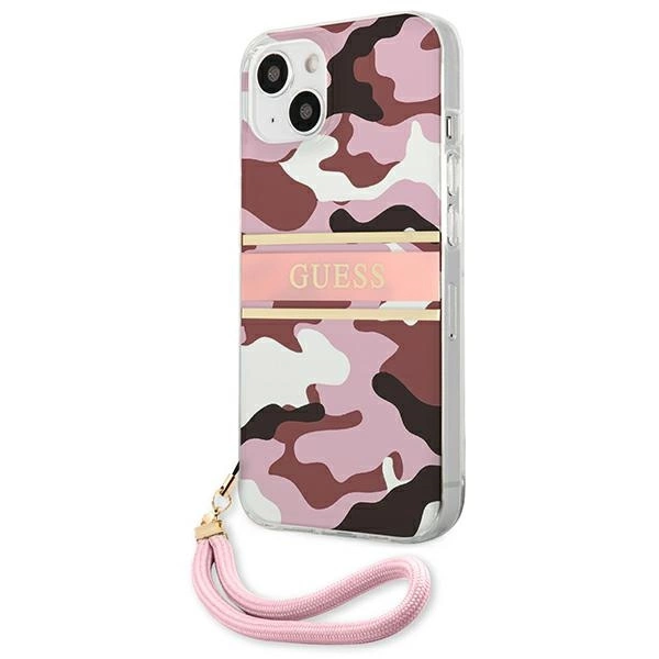 Guess GUHCP13SKCABPI iPhone 13 mini 5.4" pink/pink hardcase Camo Strap Collectioneng