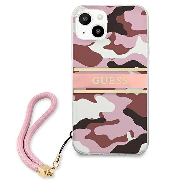 Guess GUHCP13SKCABPI iPhone 13 mini 5.4" pink/pink hardcase Camo Strap Collectioneng