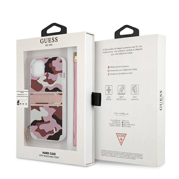 Guess GUHCP13SKCABPI iPhone 13 mini 5.4" pink/pink hardcase Camo Strap Collectioneng