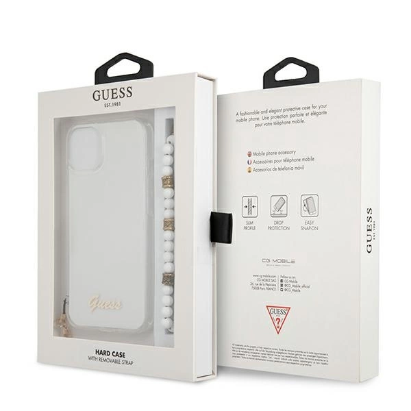 Guess GUHCP13SKPSWH iPhone 13 mini 5.4" Transparent hardcase White Pearleng