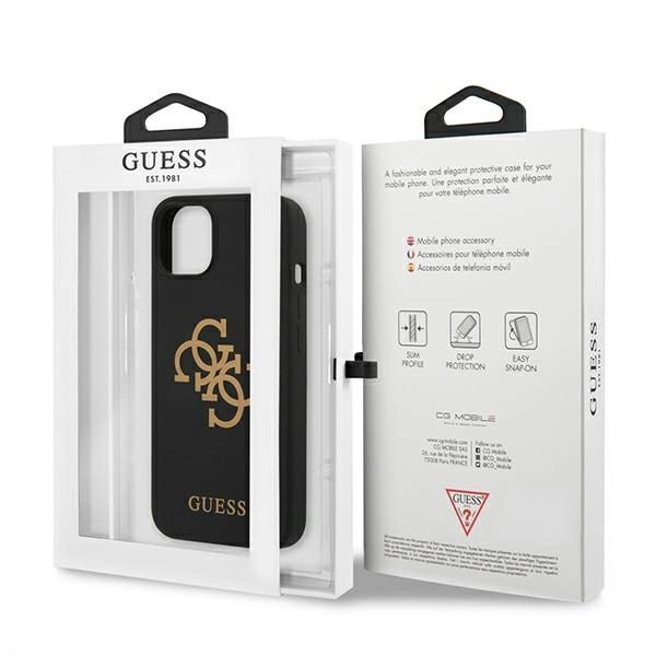 Guess GUHCP13SLS4GGBK iPhone 13 mini 5.4" black/black hard case Silicone 4G Logoeng