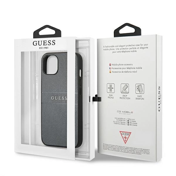 Guess GUHCP13SPSASBGR iPhone 13 mini 5.4" grey/grey Saffiano Strapeng