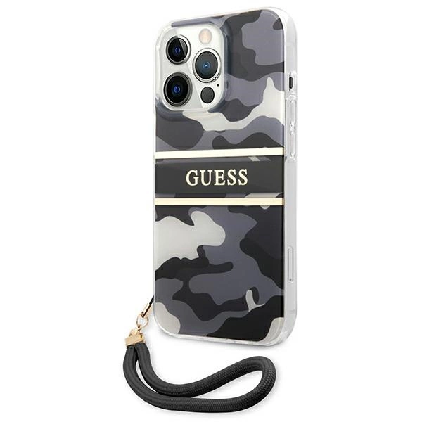 Guess GUHCP13XKCABBK iPhone 13 Pro Max 6.7" black/black hardcase Camo Strap Collectioneng