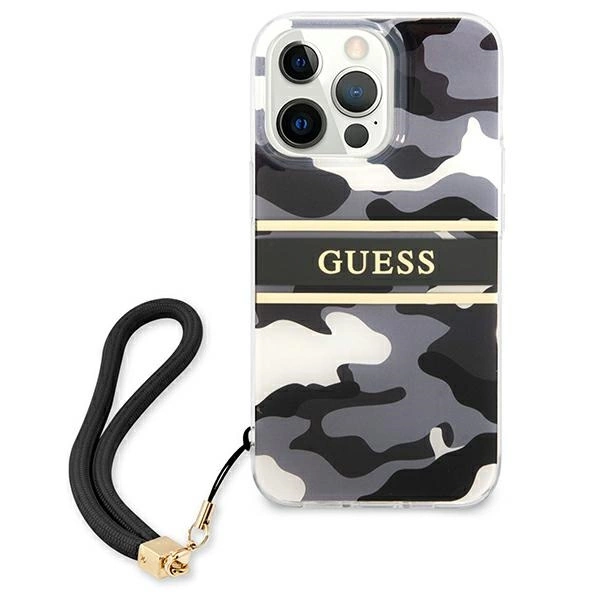 Guess GUHCP13XKCABBK iPhone 13 Pro Max 6.7" black/black hardcase Camo Strap Collectioneng