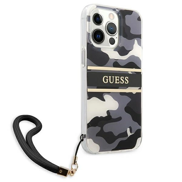 Guess GUHCP13XKCABBK iPhone 13 Pro Max 6.7" black/black hardcase Camo Strap Collectioneng