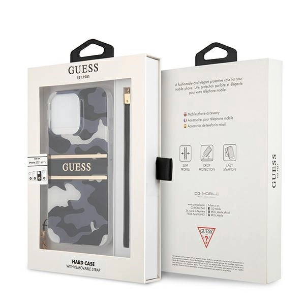 Guess GUHCP13XKCABBK iPhone 13 Pro Max 6.7" black/black hardcase Camo Strap Collectioneng
