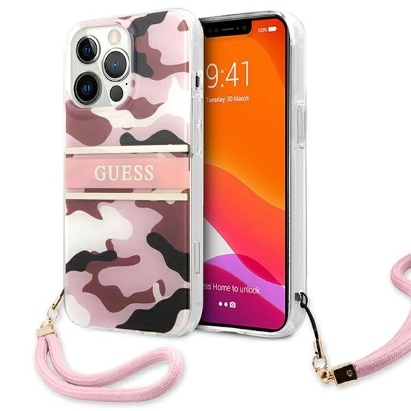 Guess GUHCP13XKCABPI iPhone 13 Pro Max 6.7" pink/pink hardcase Camo Strap Collectioneng