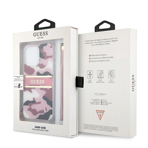 Guess GUHCP13XKCABPI iPhone 13 Pro Max 6.7" pink/pink hardcase Camo Strap Collectioneng