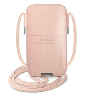 Guess Saffiano Strap 6.1'' Bag - Pinkeng