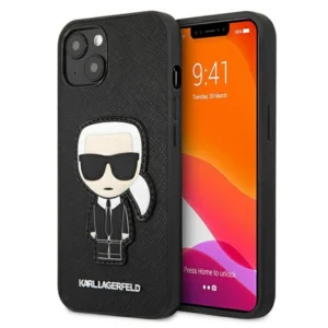 Karl Lagerfeld KLHCP13SOKPK iPhone 13 mini 5,4" czarny/black hardcase Saffiano Ikonik Karl`s Patcheng