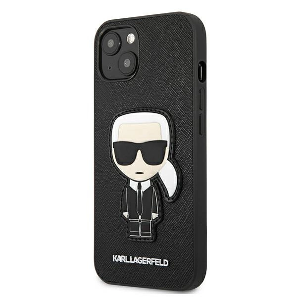 Karl Lagerfeld KLHCP13SOKPK iPhone 13 mini 5,4" czarny/black hardcase Saffiano Ikonik Karl`s Patcheng