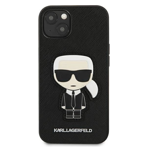 Karl Lagerfeld KLHCP13SOKPK iPhone 13 mini 5,4" czarny/black hardcase Saffiano Ikonik Karl`s Patcheng