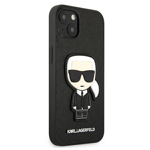 Karl Lagerfeld KLHCP13SOKPK iPhone 13 mini 5,4" czarny/black hardcase Saffiano Ikonik Karl`s Patcheng